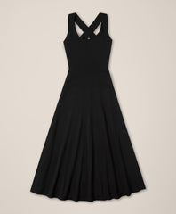 Organic Fit & Flare Open Back Maxi Dress