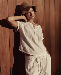 Organic Coastal Double Gauze Short Sleeve Popover