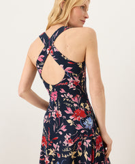 Organic Fit & Flare Open Back Maxi Dress