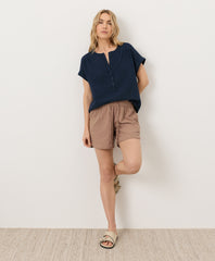 Organic Coastal Double Gauze Short Sleeve Popover