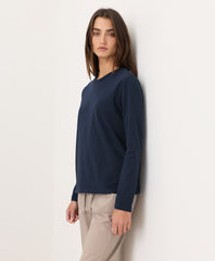 Organic Soft-Slub Essential Crewneck Long Sleeve Tee