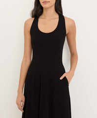 Organic Fit & Flare Open Back Maxi Dress