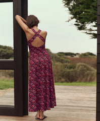 Organic Fit & Flare Open Back Maxi Dress