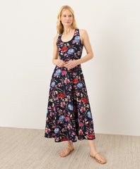 Organic Fit & Flare Open Back Maxi Dress