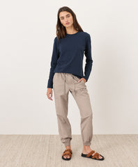 Organic Soft-Slub Essential Crewneck Long Sleeve Tee