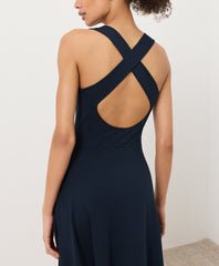 Organic Fit & Flare Open Back Maxi Dress
