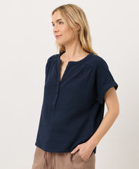 Organic Coastal Double Gauze Short Sleeve Popover
