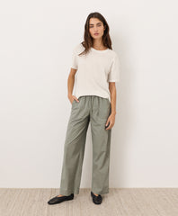 Organic Stretch Poplin Wide Leg Pant