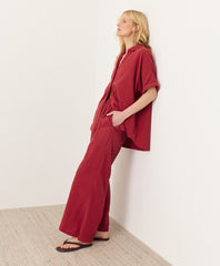 Organic Coastal Double Gauze Split Hem Pant