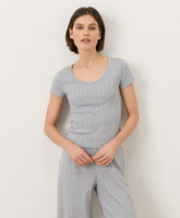 Organic Pointelle Scoop Neck Tee