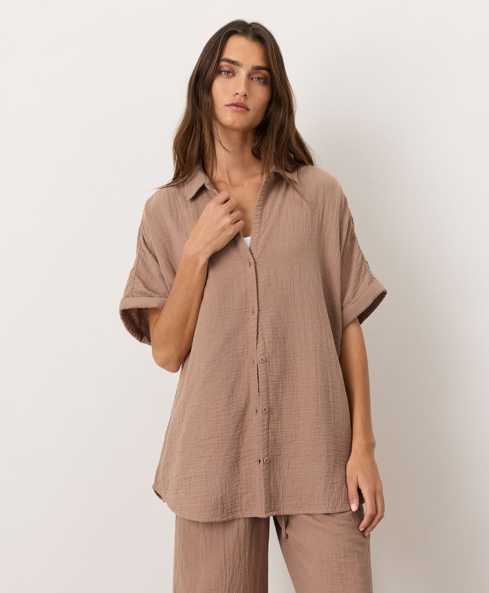 Organic Coastal Double Gauze Oversized Shirt