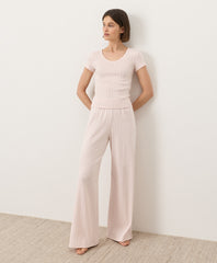 Organic Pointelle Wide Leg Pant
