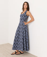 Organic Fit & Flare Open Back Maxi Dress