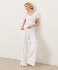 Organic Pointelle Wide Leg Pant