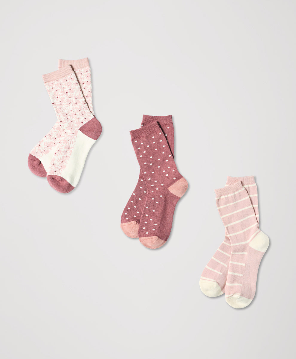 Organic Perfect Crew Socks 3-Pack