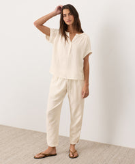 Organic Coastal Double Gauze Short Sleeve Popover