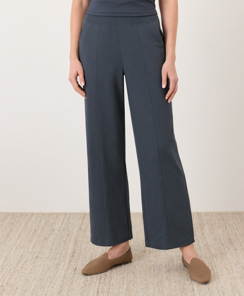Organic Airplane Pintuck Wide Leg Pant