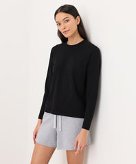 Organic Soft-Slub Essential Crewneck Long Sleeve Tee