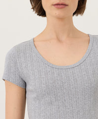 Organic Pointelle Scoop Neck Tee