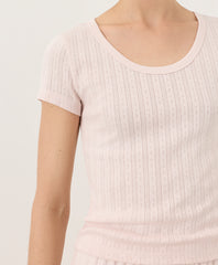 Organic Pointelle Scoop Neck Tee