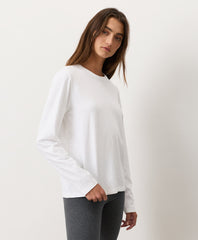 Organic Soft-Slub Essential Crewneck Long Sleeve Tee