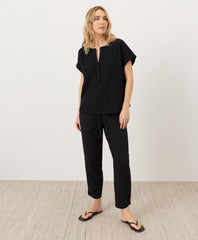 Organic Coastal Double Gauze Short Sleeve Popover