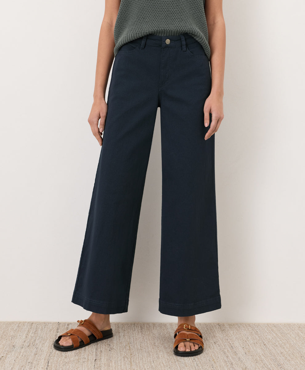 Organic Stretch Twill Wide Leg Pant
