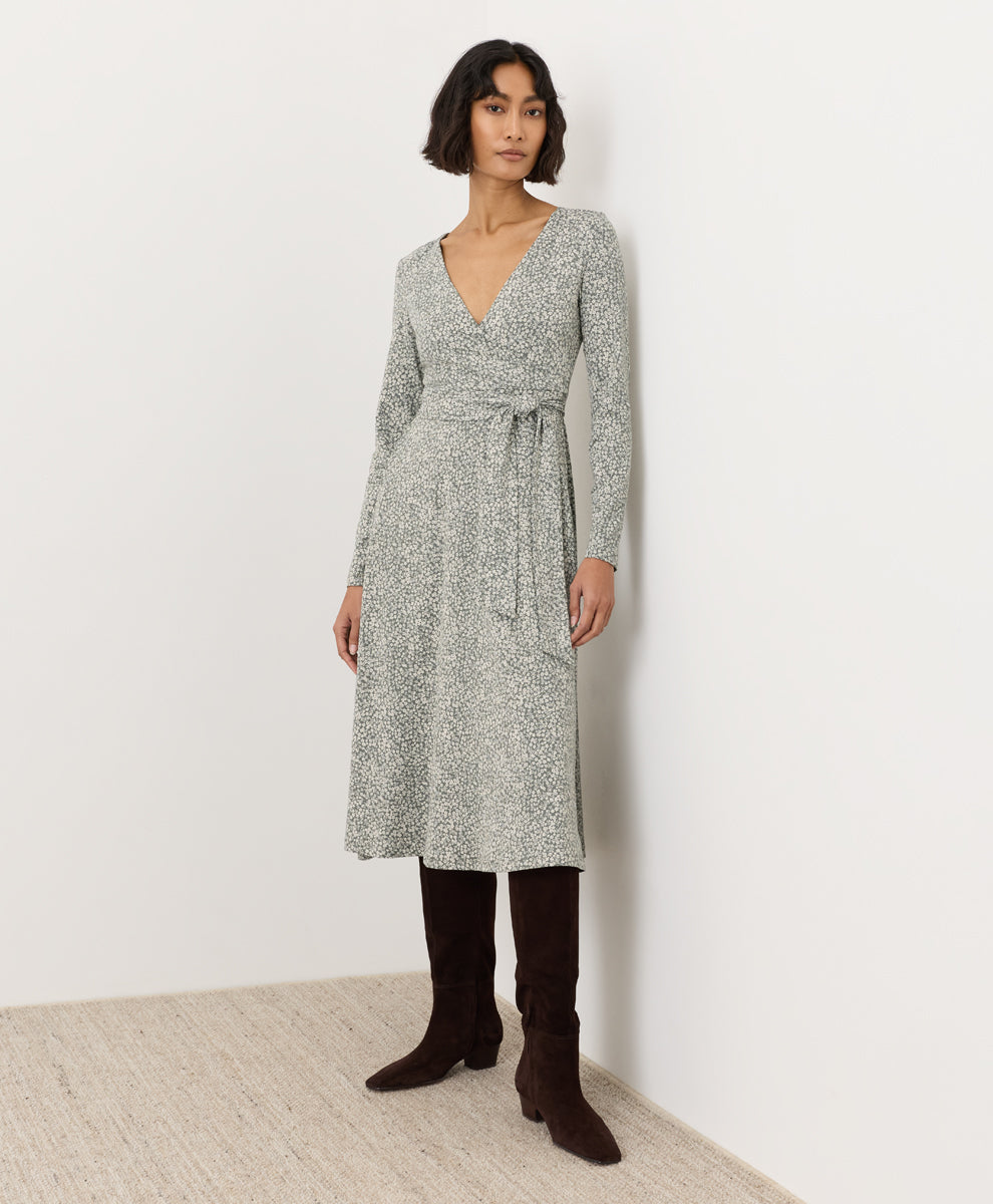 Organic Fit & Flare Wrap Dress