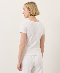 Organic Pointelle Scoop Neck Tee