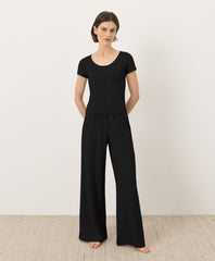Organic Pointelle Wide Leg Pant