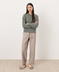 Organic Stretch Poplin Wide Leg Pant