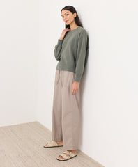 Organic Stretch Poplin Wide Leg Pant