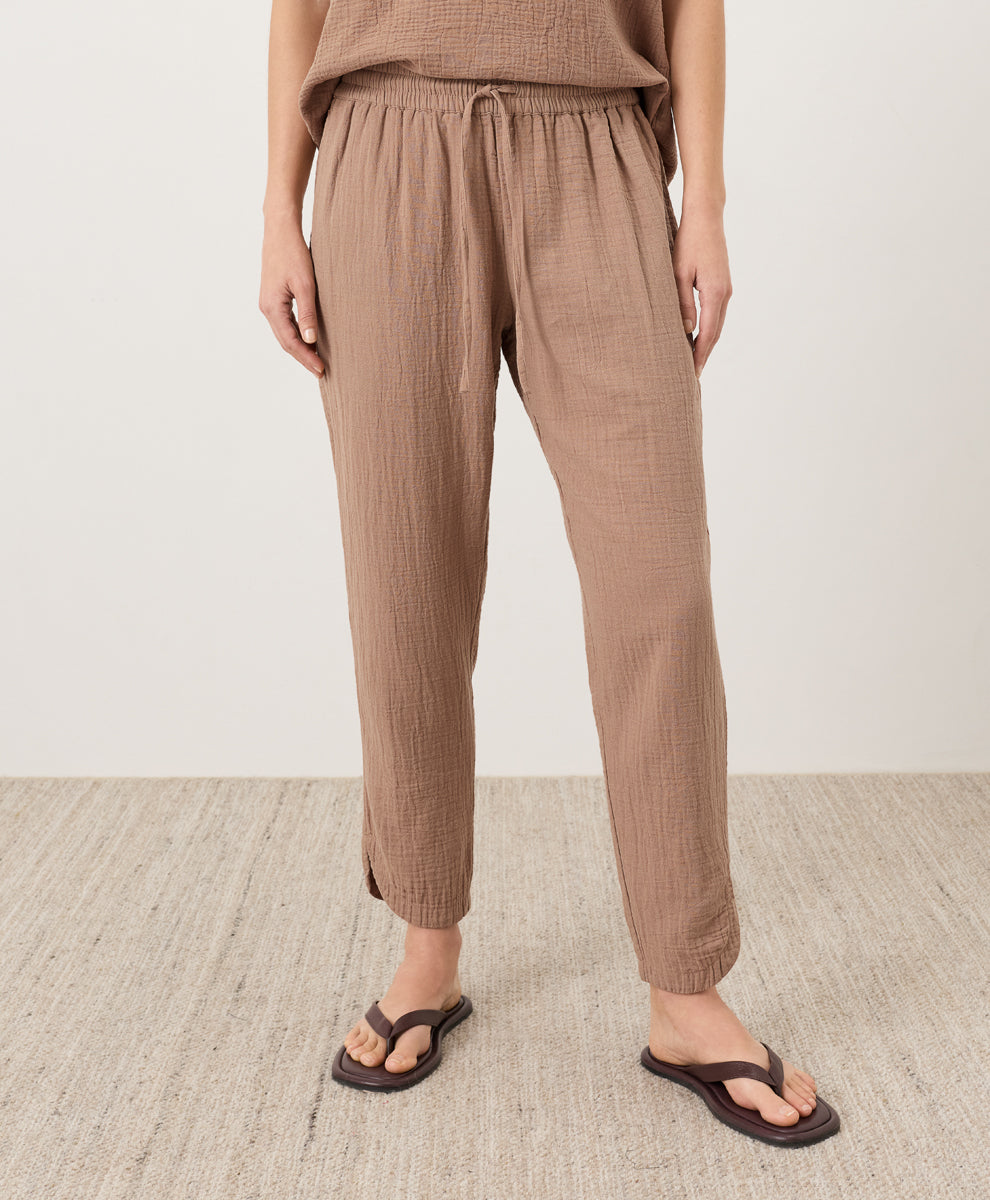 Organic Coastal Double Gauze Tapered Pull-On Pant