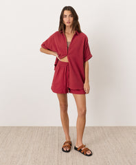 Organic Coastal Double Gauze Curved Hem Short