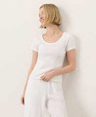 Organic Pointelle Scoop Neck Tee