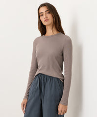 Organic Perfect Rib Crewneck Long Sleeve Tee