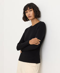 Organic Perfect Rib Crewneck Long Sleeve Tee