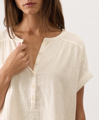 Organic Coastal Double Gauze Short Sleeve Popover
