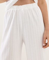 Organic Pointelle Wide Leg Pant