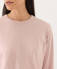 Organic Soft-Slub Essential Crewneck Long Sleeve Tee