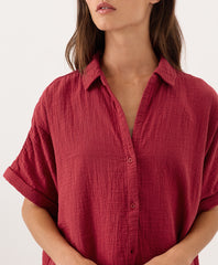 Organic Coastal Double Gauze Oversized Shirt
