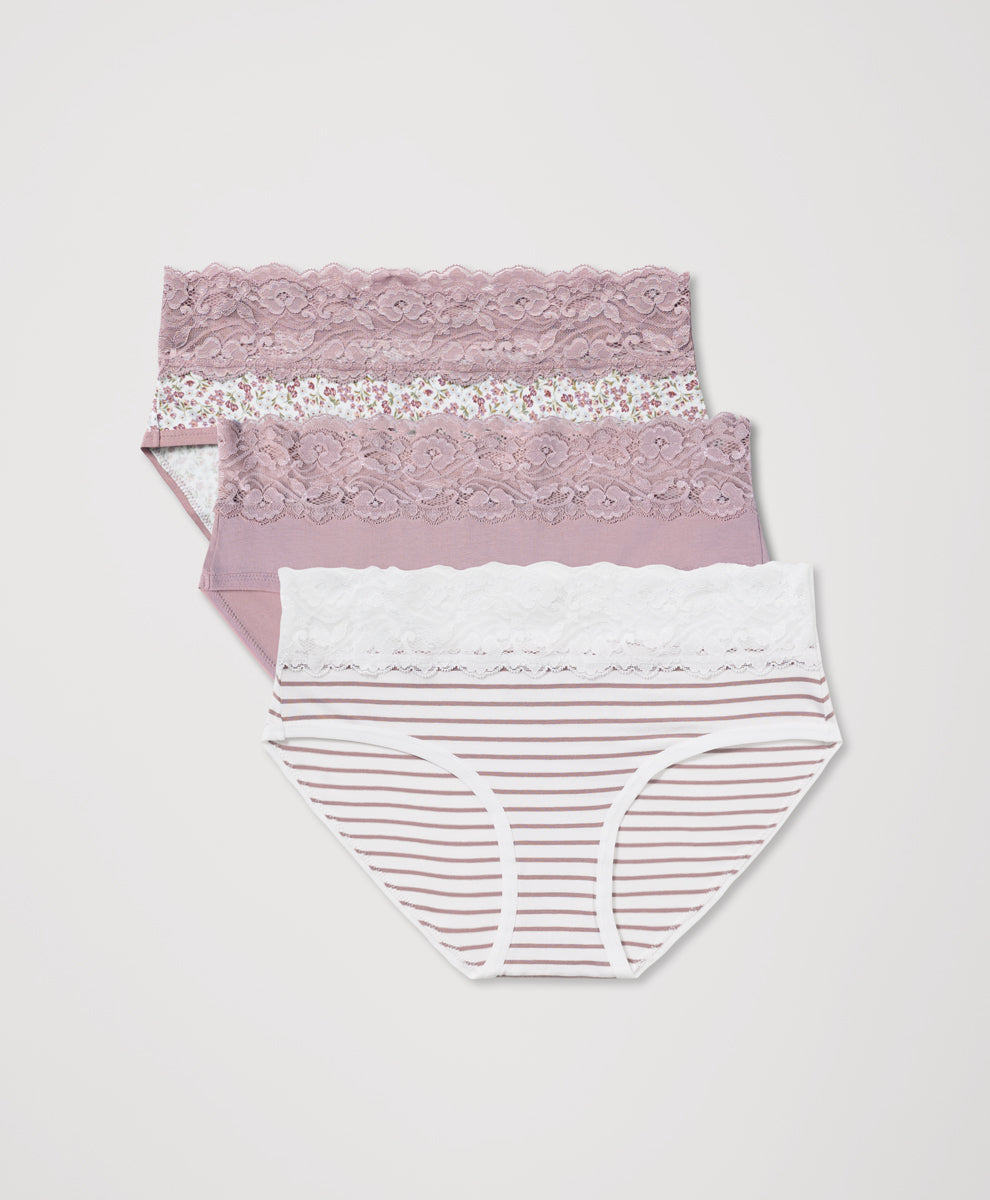 Organic Lace Waist Brief 3-Pack