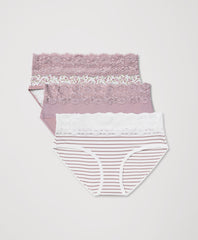 Organic Lace Waist Brief 3-Pack