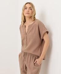Organic Coastal Double Gauze Short Sleeve Popover
