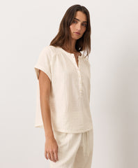 Organic Coastal Double Gauze Short Sleeve Popover