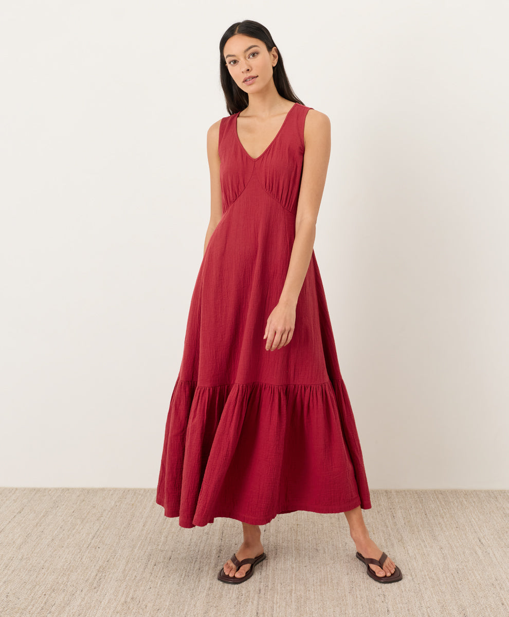 Organic Coastal Double Gauze Beach To Brunch Maxi Dress