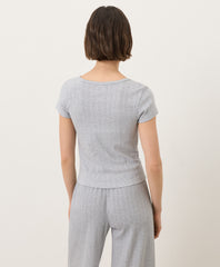 Organic Pointelle Scoop Neck Tee