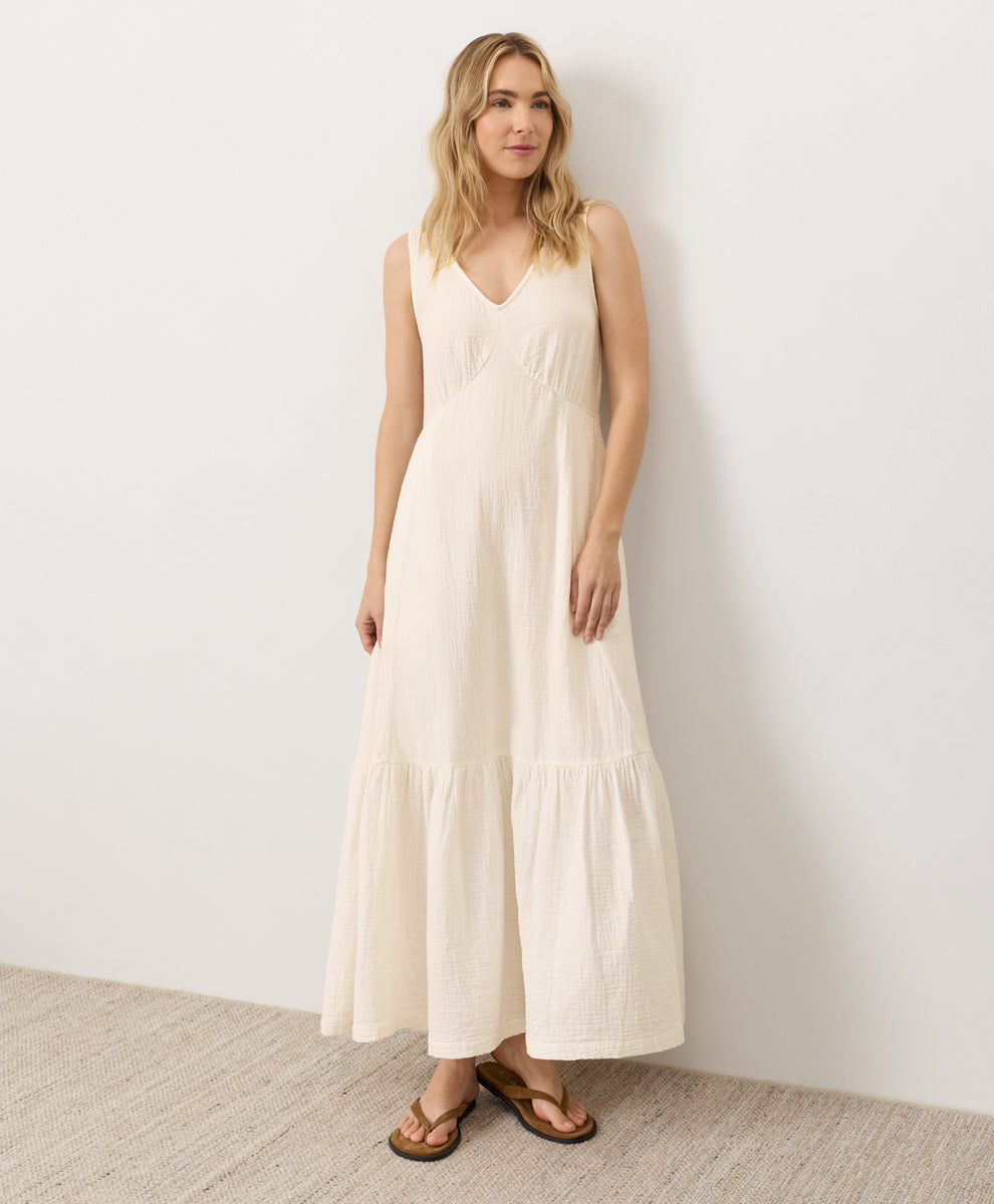 Organic Coastal Double Gauze Beach To Brunch Maxi Dress