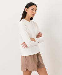 Organic Soft-Slub Essential Crewneck Long Sleeve Tee