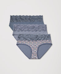 Organic Lace Waist Brief 3-Pack